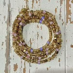 ✨ Stunning Boho Versatility: Gold Hematite, Citrine & Purple Bead Wrap ✨